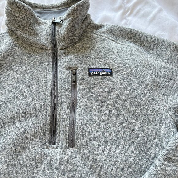 Patagonia Womens Size Medium Better Sweater 1/4 Zip Jacket Gray Pullover Winter - Picture 2 of 8